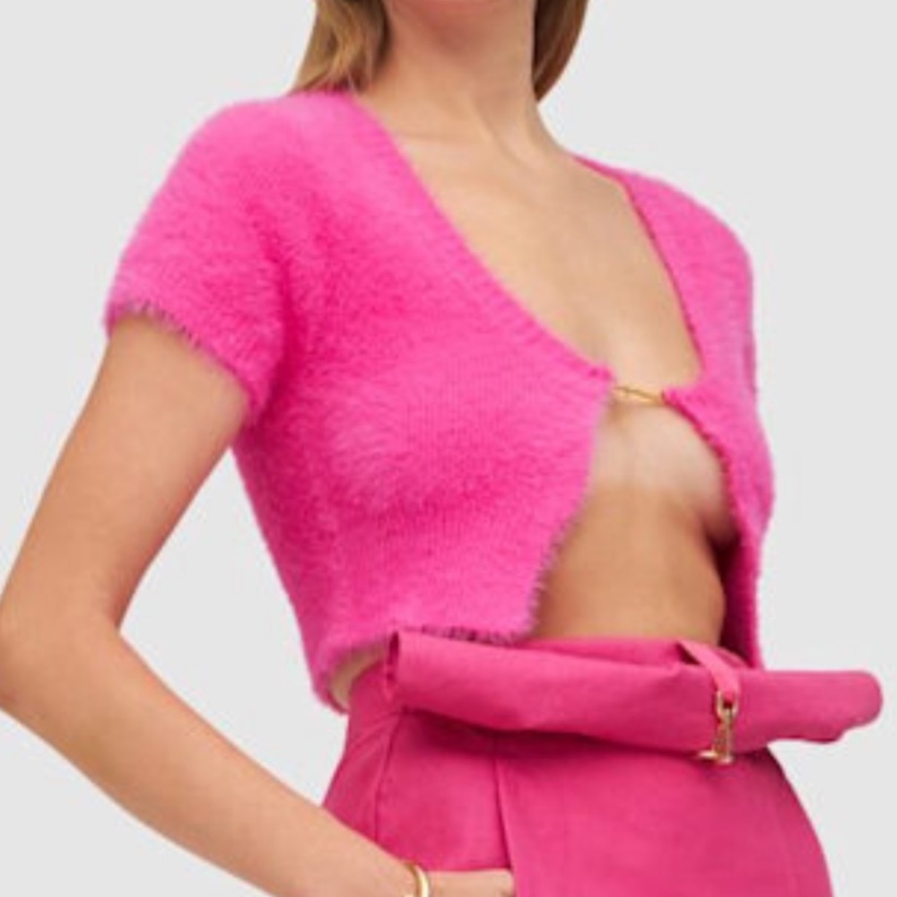 JACQUEMUS La maille neve fluffy crop top